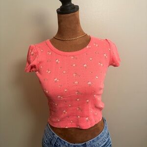 Old Navy Pink Floral Crop Top